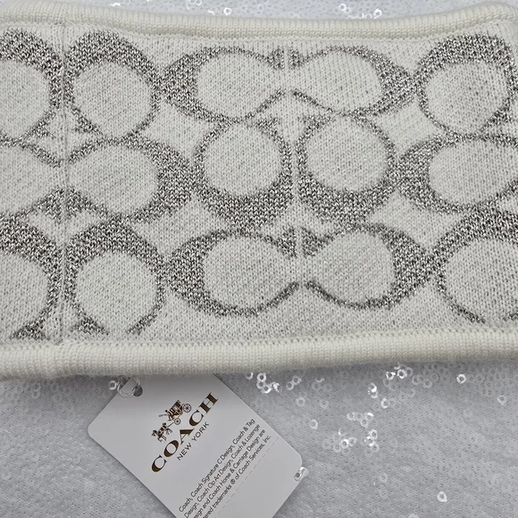 Choach Winter Headband Metallic Knit Merino Wool Chalk-color  display picture 2